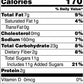 Nutrition facts label for cookies with serving size, calories, and detailed nutritional information.