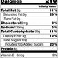 Nutrition facts label for a food product