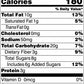Nutrition facts label for a cookie with detailed nutritional information.