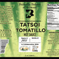 Butterfly Bakery of Vermont Tatsoi Tomatillo Hot Sauce label with text and branding.