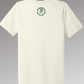 Back view of a cream colored t-shirt with the Butterfly Bakery of Vermont logo appearing just below the collar