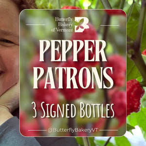 Graphic badge for the Butterfly Bakery of Vermont Pepper Patrons club