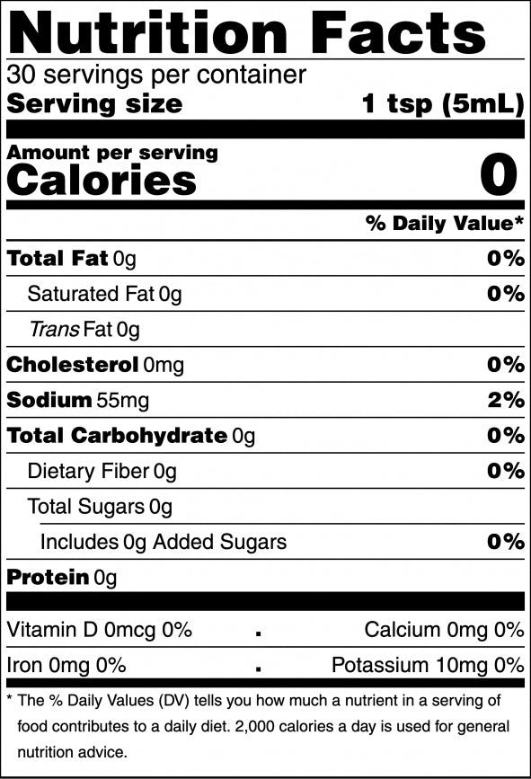 Nutrition label for Hot House Hot Sauce - Butterfly Bakery of Vermont