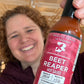Video of Claire Georges talking about Beet Reaper hot sauce from Butterfly Bakery of Vermont