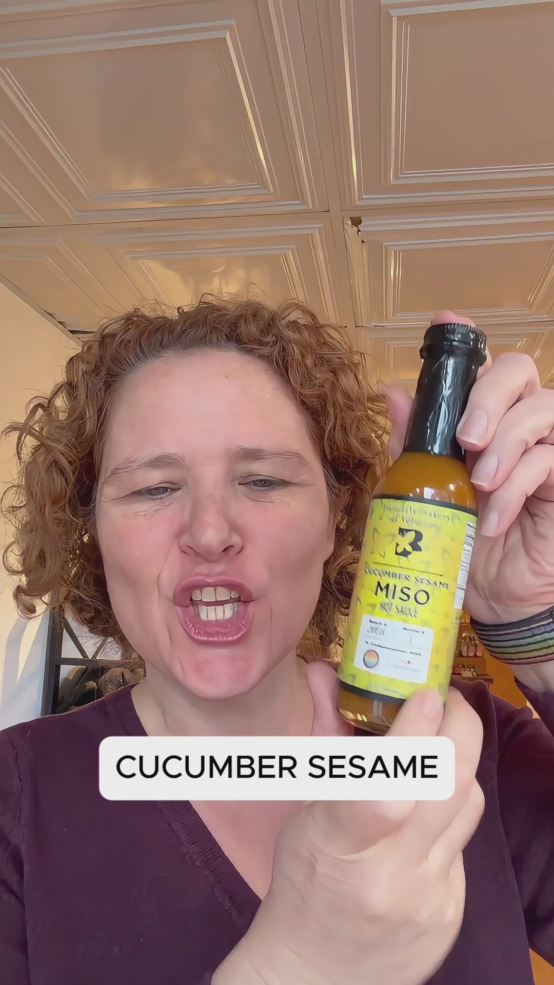Video of Claire Georges talking about Cucumber Sesame Miso hot sauce from Butterfly Bakery of Vermont
