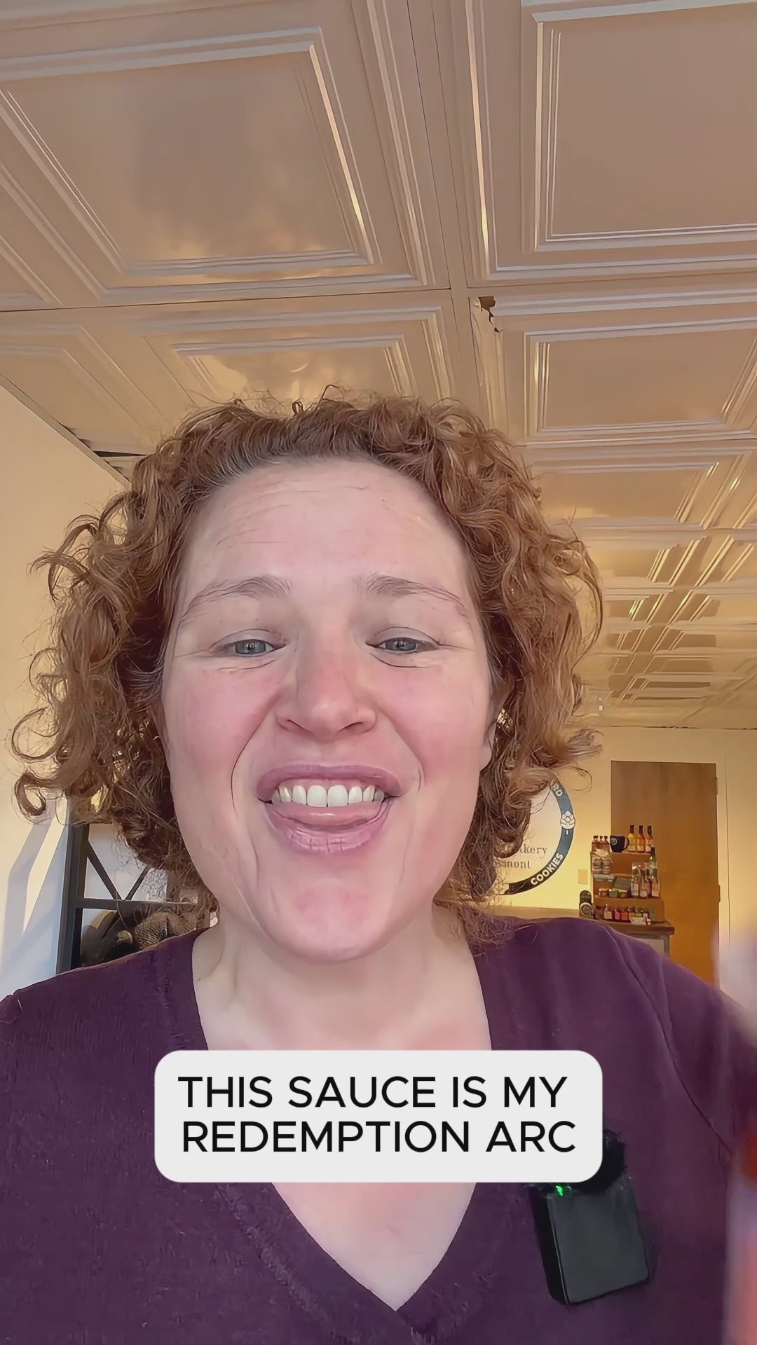 Video of Claire Georges talking about Maple Juniper hot sauce from Butterfly Bakery of Vermont