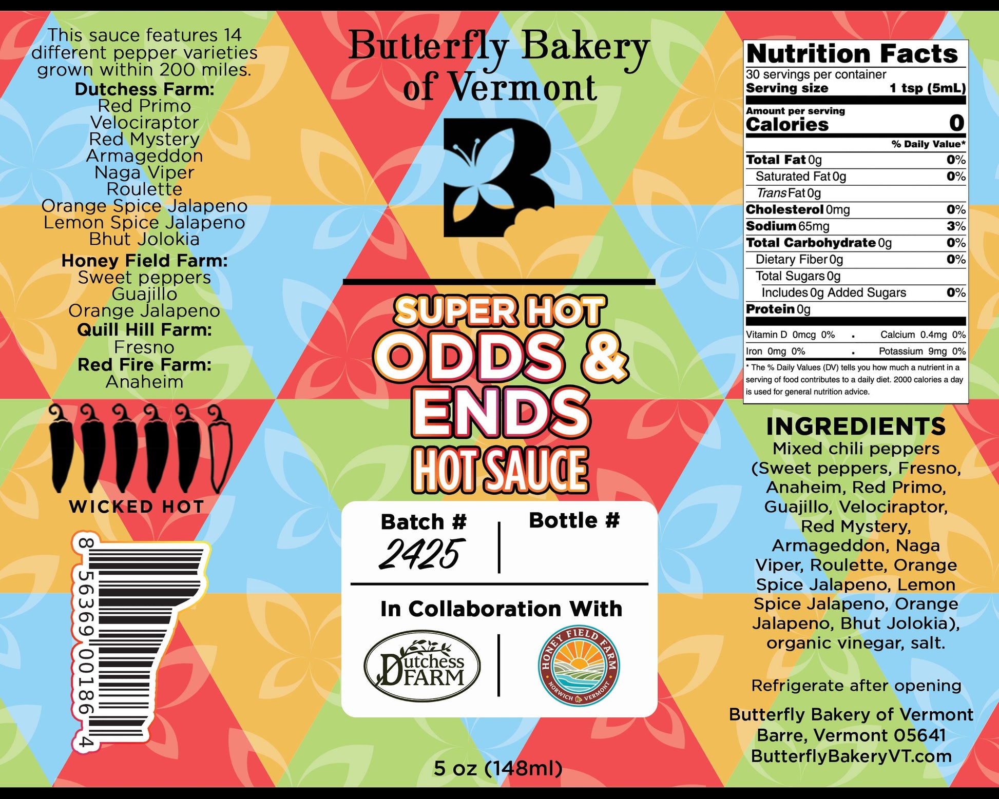 Super Hot Odds and Ends Hot Sauce - Butterfly Bakery of Vermont
