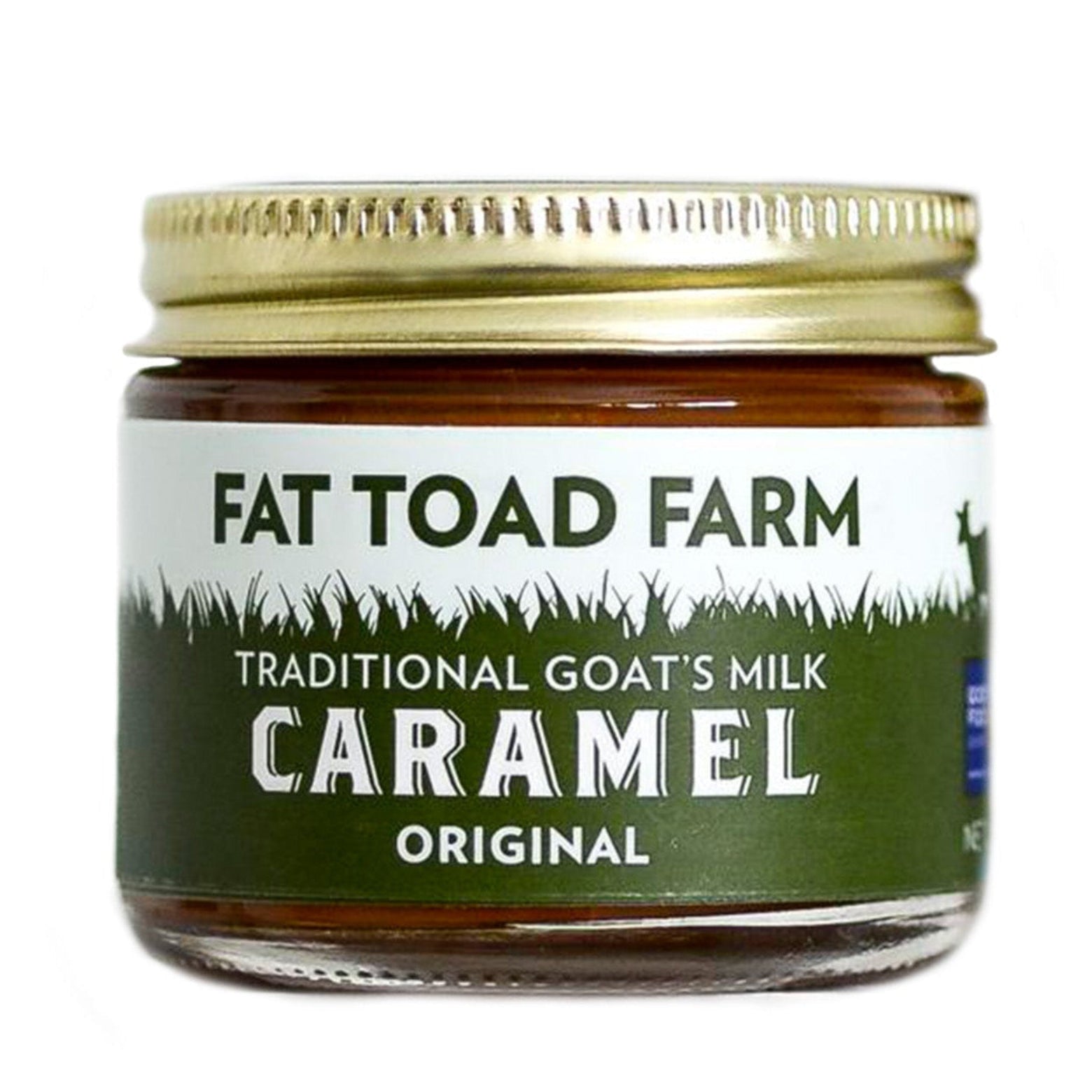 2oz jar of Fat Toad Farm Original caramel with a white background